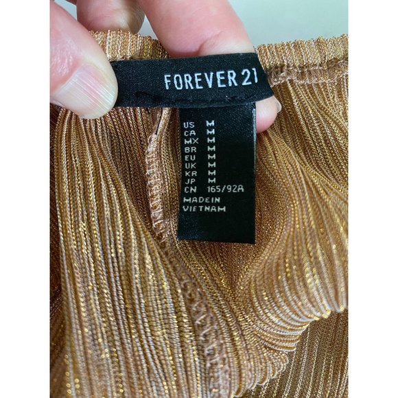 NWOT Forever 21 Rare Shimmery Rose Gold Off Shoulder Glam Disco Top Size Medium - Picture 10 of 12